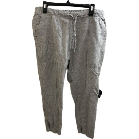 Prana Pants - PRANA Breathe Pants Womens Xl Gray Ribbed Drawstring Cropped Outdoor Travel